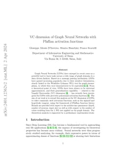 VC dimension of Graph Neural Networks with Pfaffian activation functions
