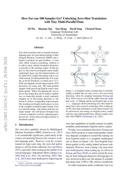 How Far Can 100 Samples Go? Unlocking Overall Zero-Shot Multilingual
  Translation via Tiny Multi-Parallel Data
