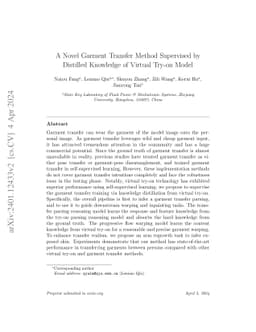 A Novel Garment Transfer Method Supervised by Distilled Knowledge of
  Virtual Try-on Model