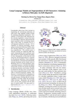 Large Language Models are Superpositions of All Characters: Attaining
  Arbitrary Role-play via Self-Alignment