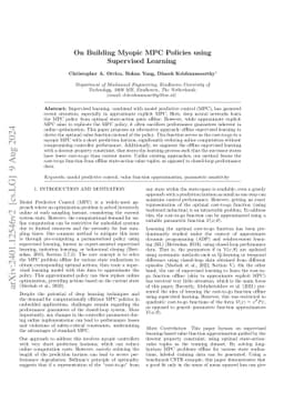 On Building Myopic MPC Policies using Supervised Learning