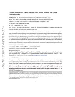 C2Ideas: Supporting Creative Interior Color Design Ideation with Large
  Language Model