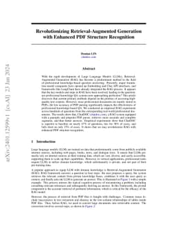 Revolutionizing Retrieval-Augmented Generation with Enhanced PDF
  Structure Recognition
