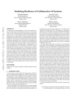 Modeling Resilience of Collaborative AI Systems