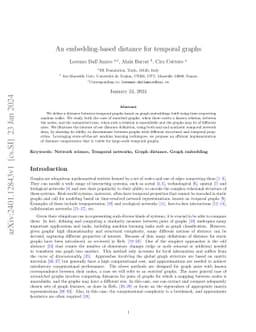 An embedding-based distance for temporal graphs