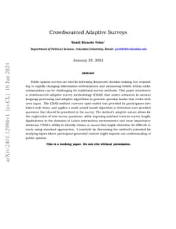 Crowdsourced Adaptive Surveys