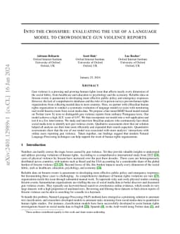 Into the crossfire: evaluating the use of a language model to
  crowdsource gun violence reports