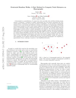Frustrated Random Walks: A Fast Method to Compute Node Distances on
  Hypergraphs
