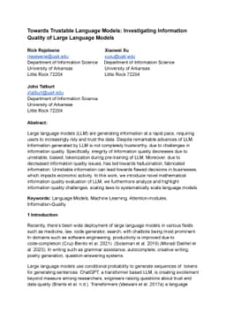 Towards Trustable Language Models: Investigating Information Quality of
  Large Language Models