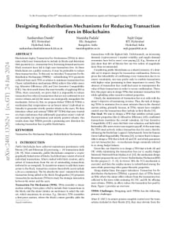 Designing Redistribution Mechanisms for Reducing Transaction Fees in
  Blockchains