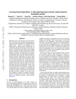 Growing from Exploration: A self-exploring framework for robots based on
  foundation models