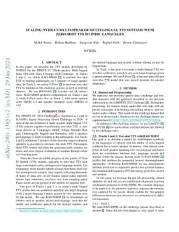 Scaling NVIDIA's Multi-speaker Multi-lingual TTS Systems with Zero-Shot
  TTS to Indic Languages