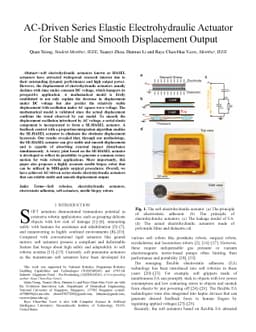 AC-Driven Series Elastic Electrohydraulic Actuator for Stable and Smooth
  Displacement Output
