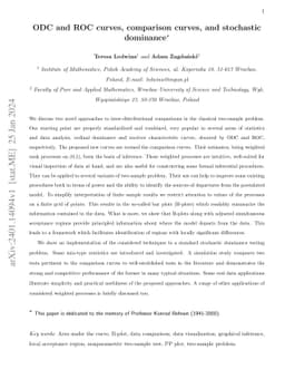 ODC and ROC curves, comparison curves, and stochastic dominance