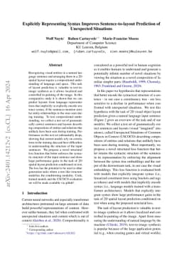 Explicitly Representing Syntax Improves Sentence-to-layout Prediction of
  Unexpected Situations