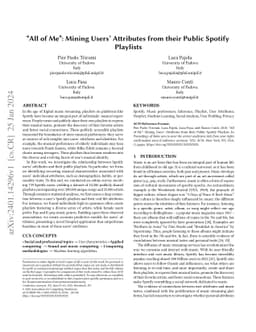 "All of Me": Mining Users' Attributes from their Public Spotify
  Playlists