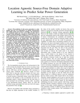 Location Agnostic Source-Free Domain Adaptive Learning to Predict Solar
  Power Generation
