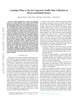 Learning When to See for Long-term Traffic Data Collection on
  Power-constrained Devices