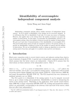 Identifiability of overcomplete independent component analysis