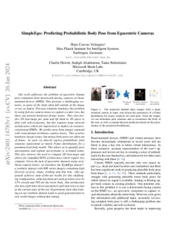 SimpleEgo: Predicting Probabilistic Body Pose from Egocentric Cameras
