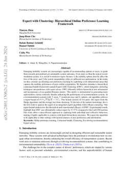 Expert with Clustering: Hierarchical Online Preference Learning
  Framework