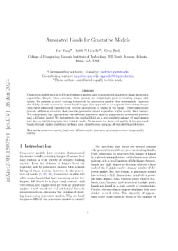 Annotated Hands for Generative Models