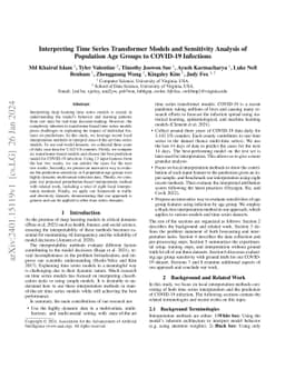 Interpreting Time Series Transformer Models and Sensitivity Analysis of
  Population Age Groups to COVID-19 Infections