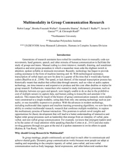 Multimodality in Group Communication Research