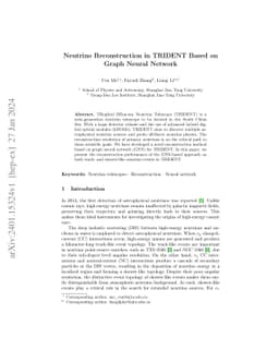 Neutrino Reconstruction in TRIDENT Based on Graph Neural Network