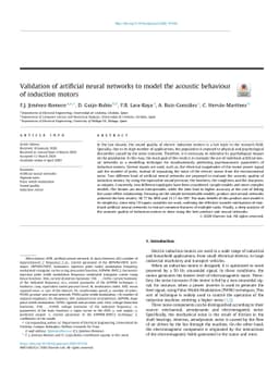 Validation of artificial neural networks to model the acoustic behaviour
  of induction motors