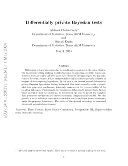 Differentially private Bayesian tests