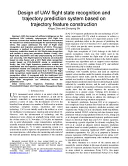 Design of UAV flight state recognition and trajectory prediction system
  based on trajectory feature construction