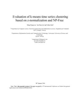 Evaluation of k-means time series clustering based on z-normalization
  and NP-Free