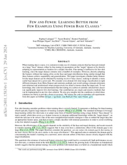 Few and Fewer: Learning Better from Few Examples Using Fewer Base
  Classes