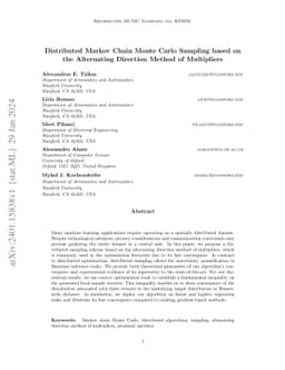 Distributed Markov Chain Monte Carlo Sampling based on the Alternating
  Direction Method of Multipliers