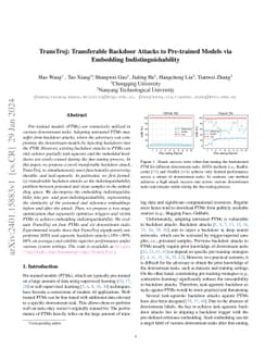 Model Supply Chain Poisoning: Backdooring Pre-trained Models via Embedding Indistinguishability
