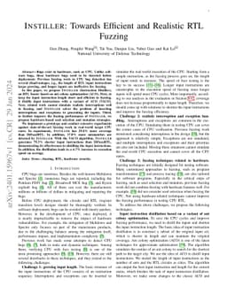 INSTILLER: Towards Efficient and Realistic RTL Fuzzing