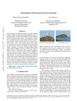 High Resolution Image Quality Database