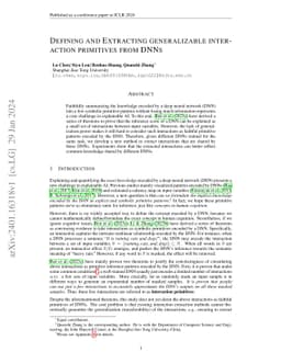 Defining and Extracting generalizable interaction primitives from DNNs