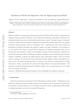 Synthesis of 3D on-air signatures with the Sigma-Lognormal model