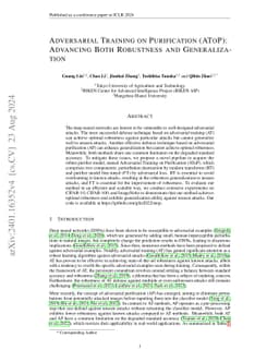 Adversarial Training on Purification (AToP): Advancing Both Robustness
  and Generalization
