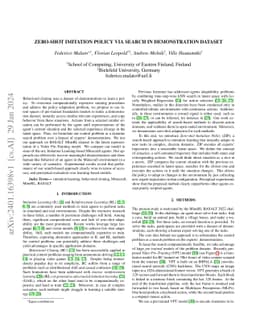 Zero-shot Imitation Policy via Search in Demonstration Dataset