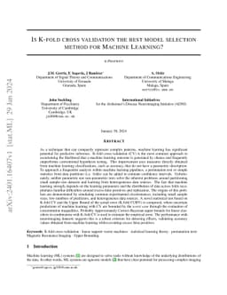 Is K-fold cross validation the best model selection method for Machine
  Learning?