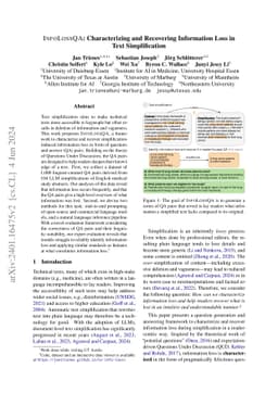 InfoLossQA: Characterizing and Recovering Information Loss in Text
  Simplification