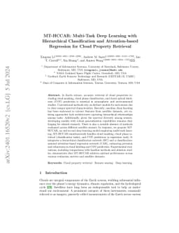 MT-HCCAR: Multi-Task Deep Learning with Hierarchical Classification and
  Attention-based Regression for Cloud Property Retrieval