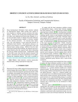 Dropout Concrete Autoencoder for Band Selection on HSI Scenes