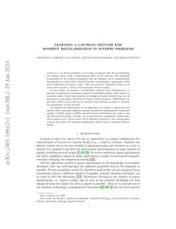 Learning a Gaussian Mixture for Sparsity Regularization in Inverse
  Problems