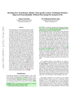Breaking Free Transformer Models: Task-specific Context Attribution
  Promises Improved Generalizability Without Fine-tuning Pre-trained LLMs