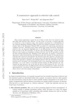 A constructive approach to selective risk control
