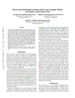 Recovering Mental Representations from Large Language Models with Markov
  Chain Monte Carlo